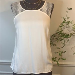 LOFT Lace Trim Top XS